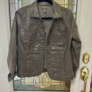 Chico's Women's coated foil Jacket